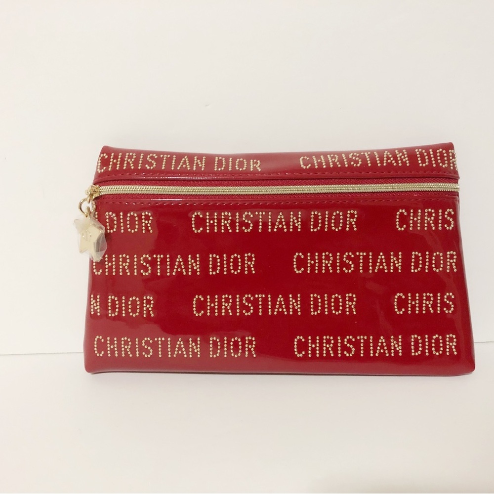 🌸Authentic New Christian Dior Red  Cosmetic Bag Pouch